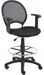 Boss Mesh Drafting Stool with Adjustable Arms B16216