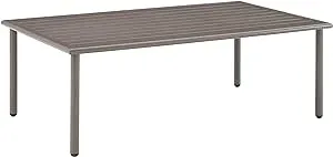 Crosley Furniture Cali Bay Weather Resistant Metal Outdoor Coffee Table for Patio, Deck, Porch, Light Brown