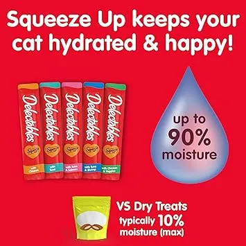 Hartz Delectables Squeeze Up Variety Pack Interactive Lickable Wet Cat Treat, 0.5oz (24 Count)