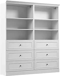 Bestar Office Furniture 72in W Closet Organizer with Drawers