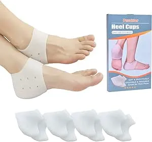 Heel Cups, Plantar Fasciitis Inserts, Heel Pads Cushion (8pcs) Great for Heel Pain, Heal Dry Cracked Heels, Achilles Tendinitis, for Men & Women. (Gel heel cups（4 Pairs）)