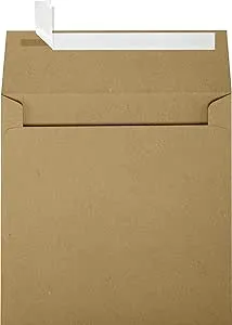 LUXPaper Square Invitation Envelopes | Peel & Press | 5 1/2" x 5 1/2" | Grocery Bag Brown | 70lb. Text | 50 Qty