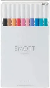 Uni EMOTT Fineliner Pen Set #2, 10-Colors