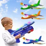 Wesfuner 3 Pack Foam Airplane Launcher Toys 2 Flight Mode Glider Plan