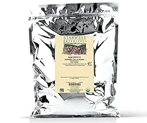 Starwest Botanicals Organic Raspberry Leaf Tea [1 Pound Bag] Loose Cut & Sifted Raspberry Leaves in Bulk