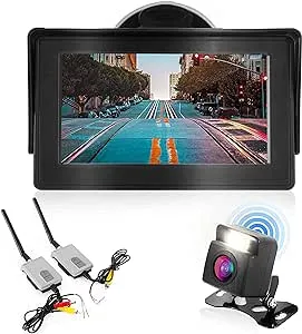 Wireless Car Backup Camera Rear View Reverse Night Vision w/ 4.3&#034; Mirror Monitor