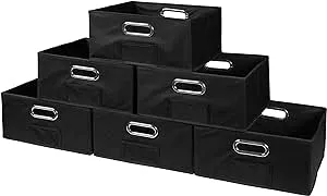 Niche Cubo Half-Size Foldable Fabric Storage Bins Set of 6, Black