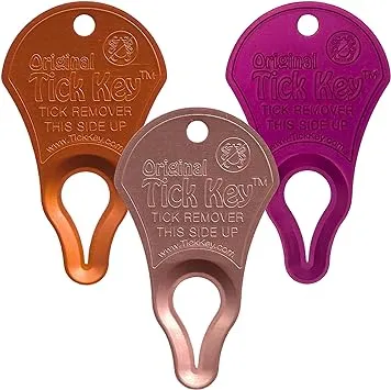 Original Tick Key for Tick Removal 3 Pack (Multi Color)