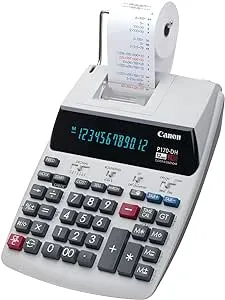 Canon Office Products 2204C001 Canon P170-DH-3 Desktop Printing Calculator with Currency Conversion, Clock & Calendar, and Time Calculation, Black/White/Silver, 14.60 Inch x 9.60 Inch x 3.00 Inch