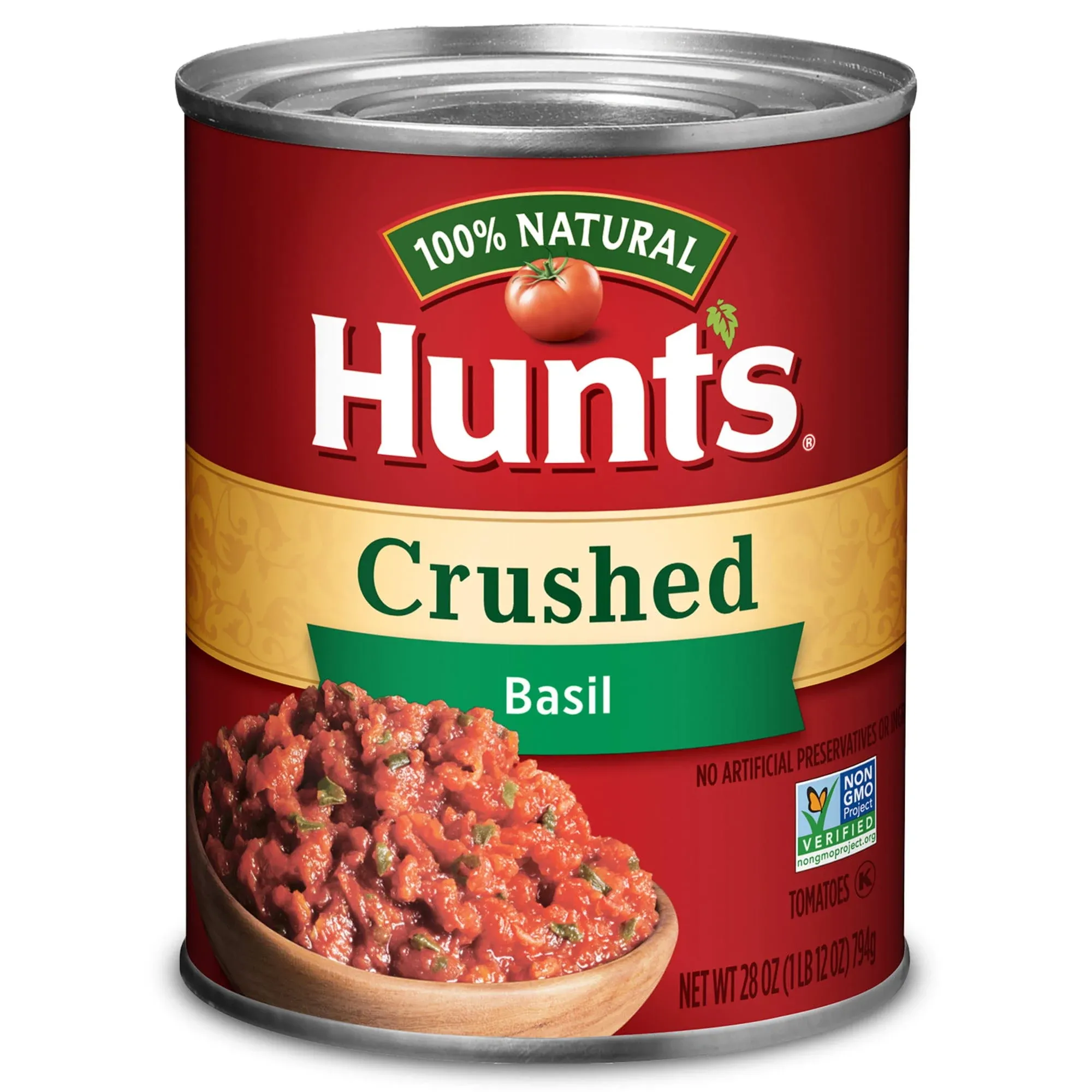 Hunt's Tomatoes, Basil, Crushed - 28 oz