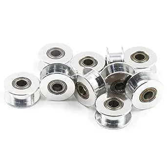 LC LICTOP 2GT Aluminum Timing Belt Idler Pulley GT2 5mm Bore 6mm Width Toothless for 3D Printer Timing Belt,10pcs