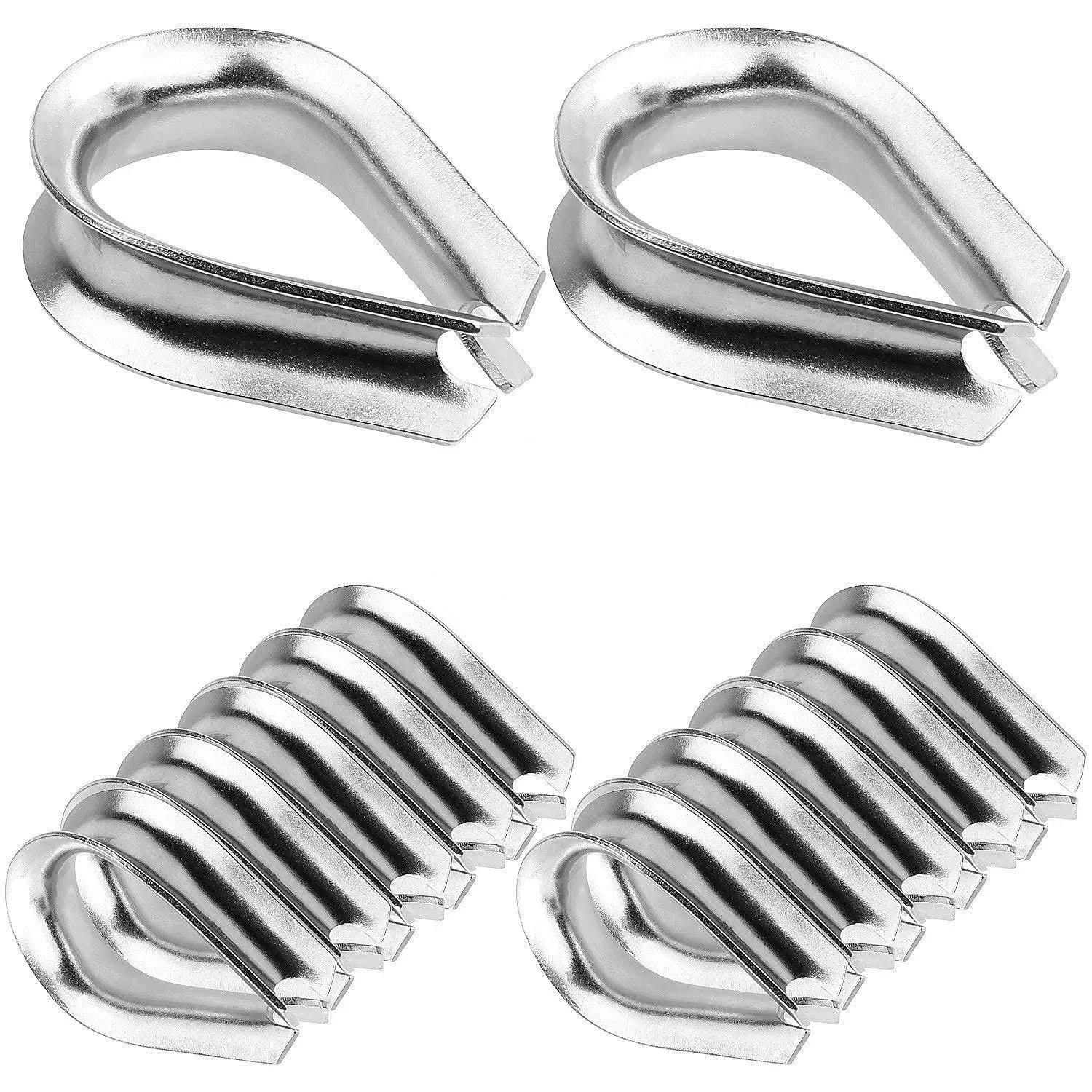 12PCS 1/2 Inch Wire Rope Thimbles M12 Cable Thimbles 304 Stainless Steel Thimble Rigging for 1/2 Inch Diameter Wire Rope/Cable