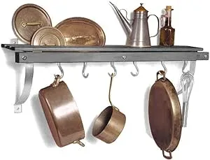 Gray Maple Wall Mounted Pot Rack