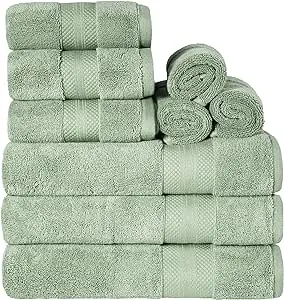 Superior Turkish Cotton 9-Piece Solid AbsorbenTowel Set