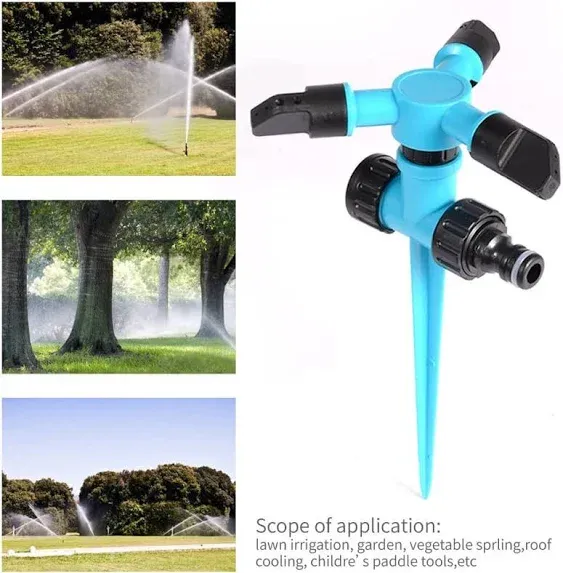 Kadaon Garden Sprinkler, 360 Degree Rotating Lawn Sprinkler with Up to 3,000 Sq. ft Coverage - Adjustable, Weighted Gardening Watering System