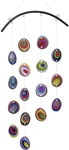 Bits and Pieces - Beautiful Fused Hanging Glass Garden Art - Colorful Window Suncatcher and Wind Chimes