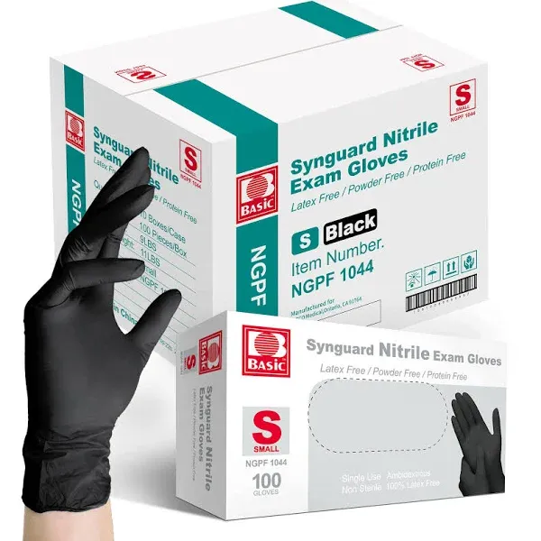 Black Nitrile Gloves 4 mil, Small (1000/Case)