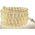 Holiday Time Warm White LED Crystal Rope Light, with White Wire, 24 feet- USA