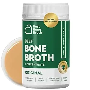 Beef Bone Broth Concentrate Grass Fed - Made from top Australian Cattle - Full of Protein and Collagen | 35 Servings Makes 2.25 gallons of Broth | Just add Water | Keto & Paleo Friendly | Sippable