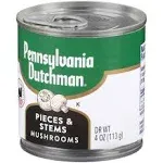 Pennsylvania Dutchman Mushrooms, Pieces & Stems - 4 oz