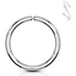 14K White Gold Bendable Hoop Rings Septum Eyebrow Nose Ear Cartilage 18G 20G