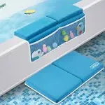 beiens Bath Kneeler and Elbow Rest Pad Set - 1.5'' Comfortable Baby Bath Kneeler Pads, Thick Quick Dry Kneeling Pad Support for Knee& Arm, Large Bathtub Mat with Toy Organizer for Happy Baby Bath Time