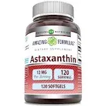 Amazing Formulas Astaxanthin Dietary Supplement Antioxidant 12mg 120 Softgels