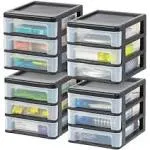 IRIS USA Small 3-Drawer Desktop Organizer 4 Pack