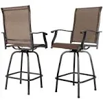 Nuu Garden 2-Piece Steel Outdoor Swivel High Bar Stools DB137J-02