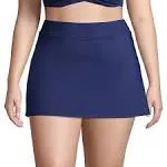 Lands' End Women's Plus Size Tummy Control Swim Skirt Swim Bottoms - 16W - Deep Sea Navy