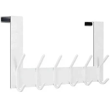 WEBI Over The Door Hooks,Over Door Towel Rack,Door Hanger,Door Coat Hanger,Over The Door Coat Rack,Door Hooks for Hanging Clothes,Back of Door,White