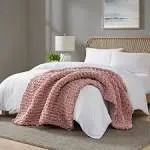 Madison Park Chenille Chunky Knit Throw - Blush