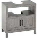 kleankin Pedestal Sink Storage Cabinet, Bathroom Under Sink Cabinet with 2 Doors ...