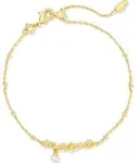 Kendra Scott Mama Script Delicate Chain Bracelet - Gold White Pearl