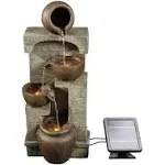 Teamson Home 28" Solar-Powered 4-Tier Outdoor Water Fountain