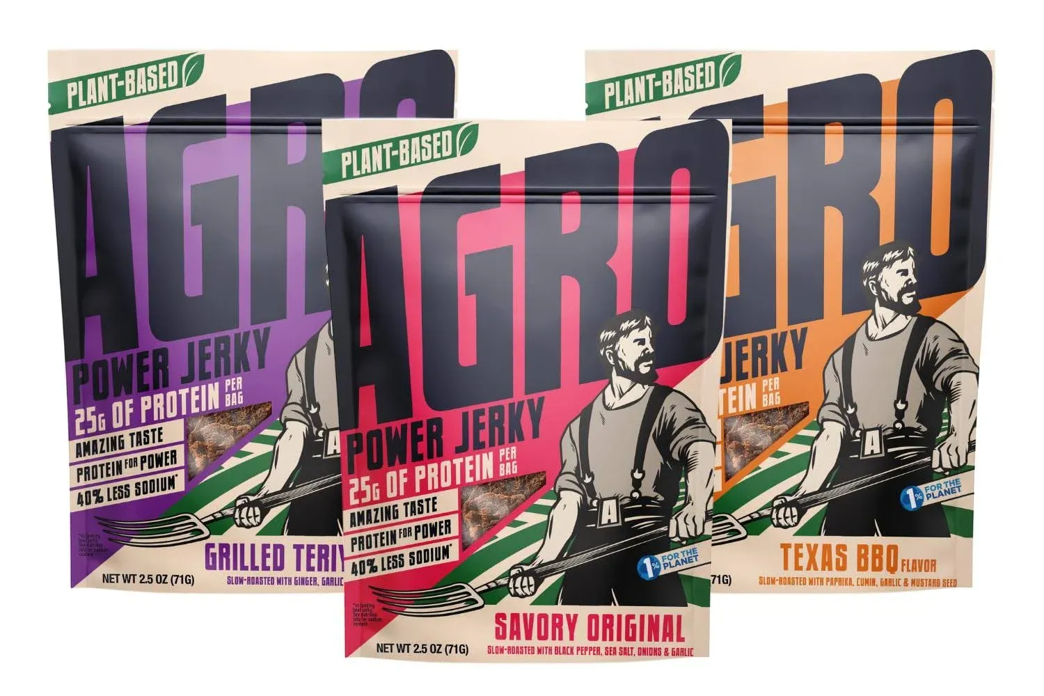 AGRO POWER Vegan Jerky Variety Pack - Mouthwatering-<wbr/>Flavor Plant-Based Jerky ...