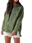 Free People Madison City Twill Jacket in Adventurer M