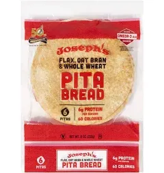 Joseph's Bread Pita Flax Oat Bran & Whole Wheat