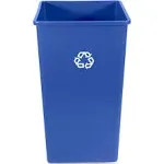 Rubbermaid Commercial Square Recycling Container, 50 gal, Blue