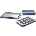 Caraway Home Ceramic 5-Piece Bakeware Set - Navy