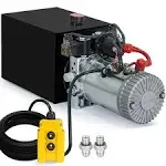 DC House 12V Hydraulic Pump Hydraulic Power Unit Electric Dump Trailer Power Unit (Double Acting 6 quart)