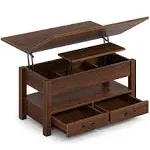 Rolanstar Coffee Table Lift Top, Multi-function Convertible Coffee Table with Drawers and Hidden Compartment, Coffee Table Converts to Dining Table