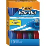 BIC Wite-Out EZ Correct Correction Tape, Non-Refillable, 1/6" x 472" - 10 pack