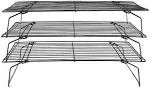 Cooling Rack, 3-Tier Stainless Steel Stackable Baking Cooking Cooling Racks for Cooling Roasting Grilling, Collapsible & Heavy Duty, Oven & Dishwasher