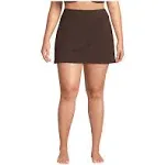 Lands' End Women's Plus Size Chlorine Resistant Tummy Control Swim Skirt Swim Bottoms - 16W - Rich Coffee