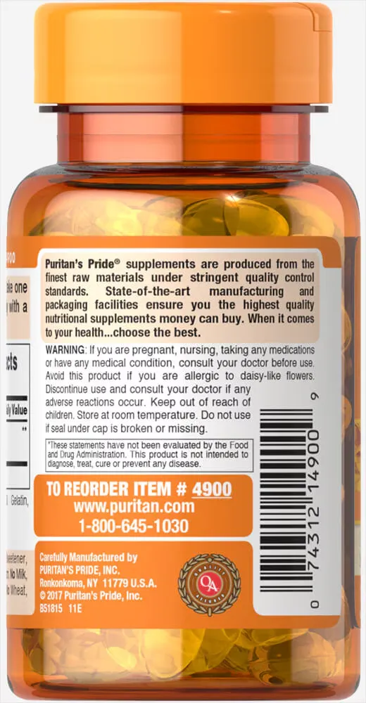 Lutein 20 mg with Zeaxanthin, 30 Softgels (4900) | Puritan's Pride