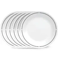 Corelle 6-Piece 8.5" Lunch Round Plates, Vitrelle Triple Layer Glass, Lightweight Round Plates, Salad Plates, Chip and Scratch Resistant