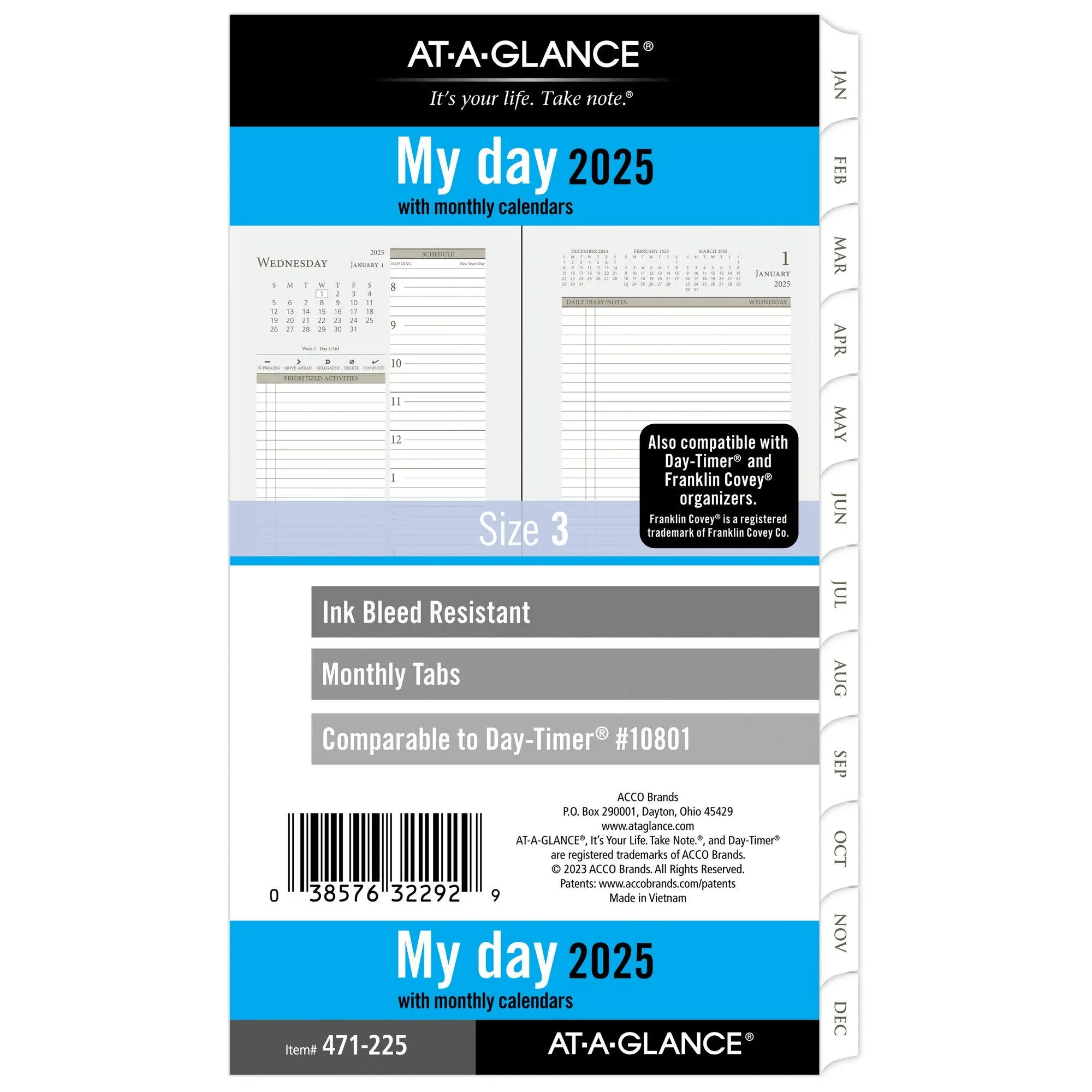 AT-A-GLANCE 2025 Daily Monthly Planner