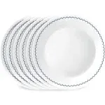 Corelle 6-Piece 8.5" Lunch Round Plates, Vitrelle Triple Layer Glass, Lightweight Round Plates, Salad Plates, Chip and Scratch Resistant, Microwave