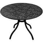 Oakland Living Modern Outdoor Mesh Aluminum 42 in. Round Patio Dining Table Black